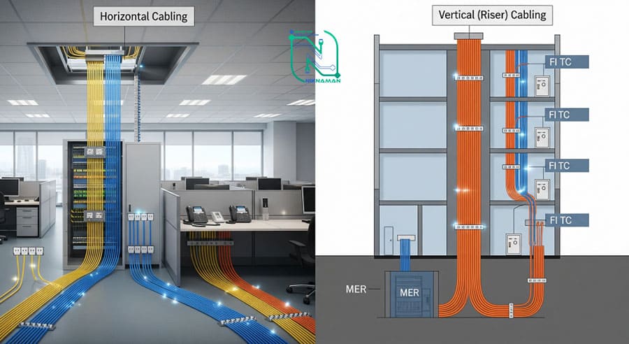 تفاوت کابل‌کشی افقی و عمودی